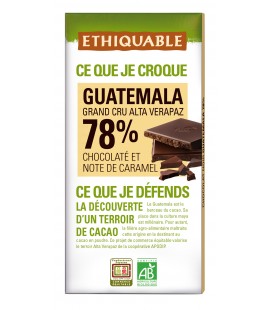 Chocolat noir dessert bio et équitable 72% cacao Pérou I Terra Etica