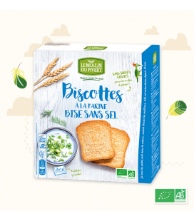 Biscottes à la farine bise sans sel et sans sucres ajoutés bio & vegan