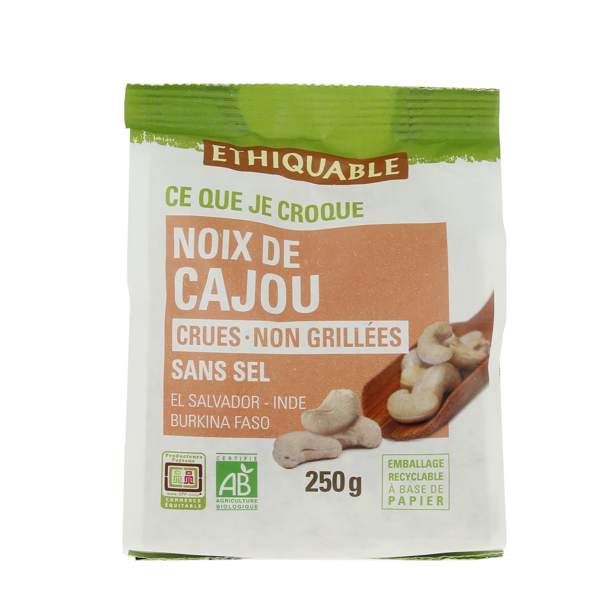 Noix de Cajou Crues - Non Grillées Sans Sel bio & équitable - 250 g