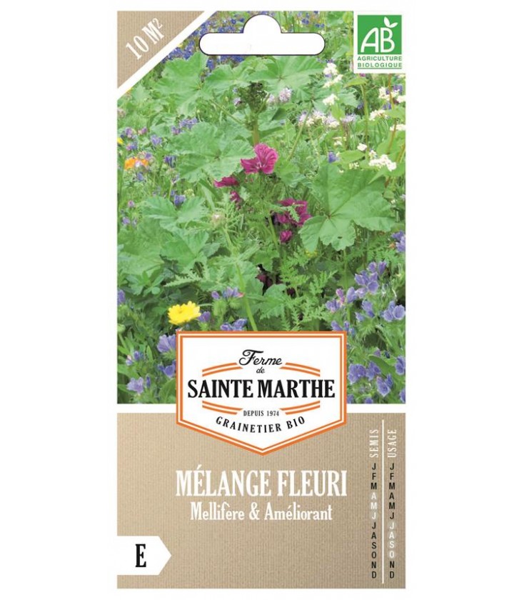 MÉLANGE FLEURI - Mellifère et Améliorant AB - Semences reproductibles bio