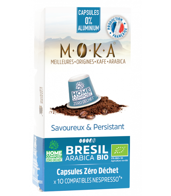 Capsules biodégradables de café Arabica Bio BRESIL x10