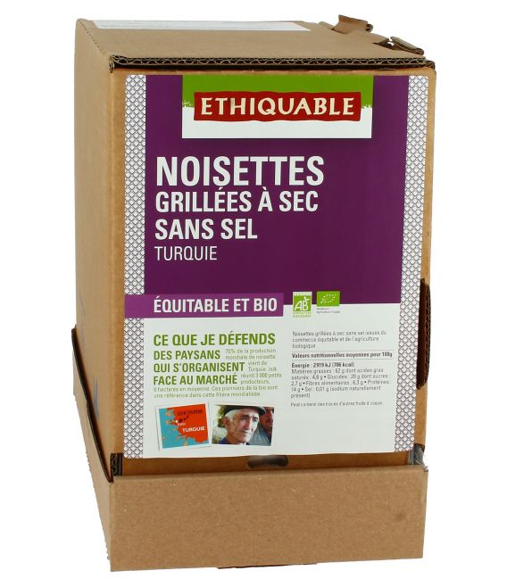 Noisettes grillées à sec SANS SEL bio & équitables 4kg