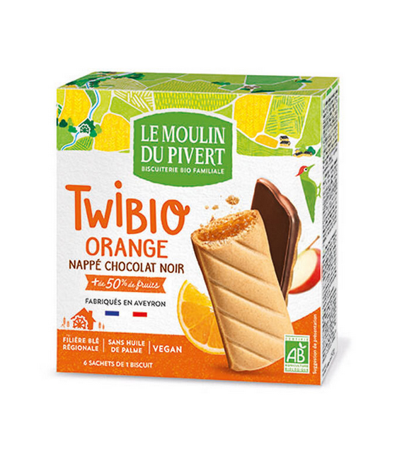 Twibio Orange nappé de chocolat bio & vegan - 150g