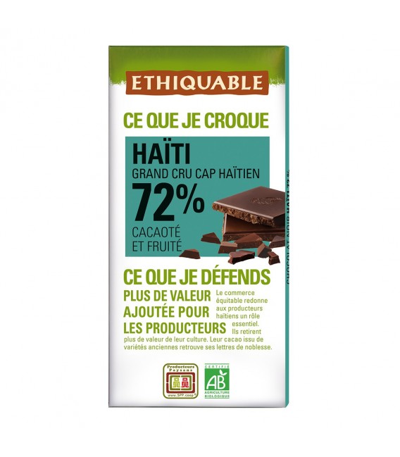 DATE PROCHE - Mini tablette Chocolat Noir Grand Cru 72% bio & équitable