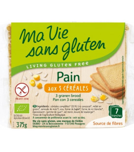 Pain bio aux 3 céréales bio & sans gluten