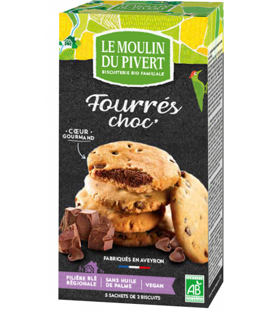 DATE PROCHE - Biscuits Fourrés au chocolat noir et pépites de chocolat bio & vegan