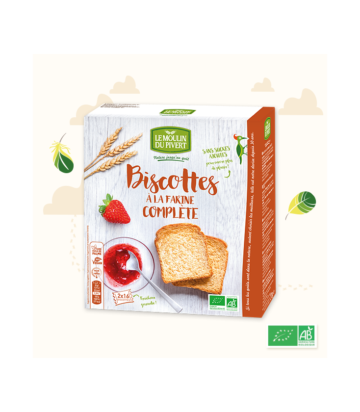 DATE PROCHE - Biscottes à la farine complète bio et équitables