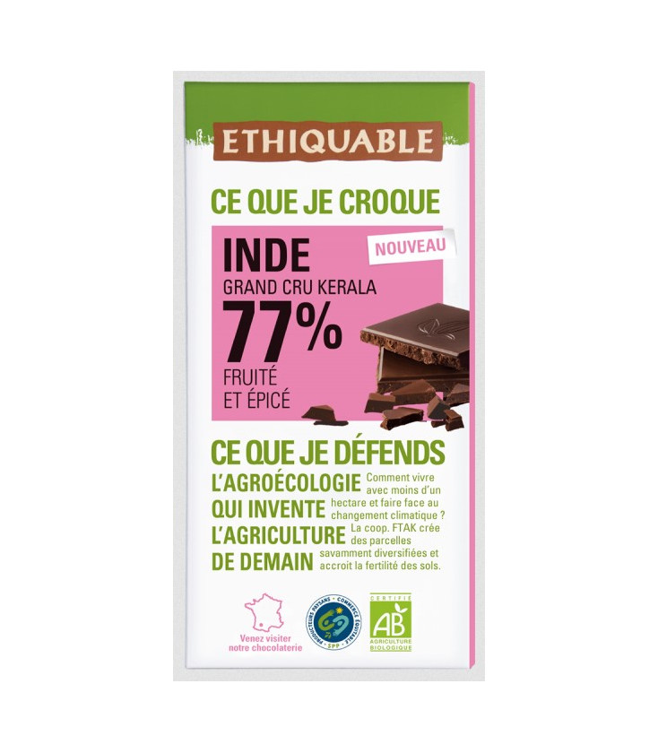 Chocolat Noir Grand Cru 88% bio & équitable