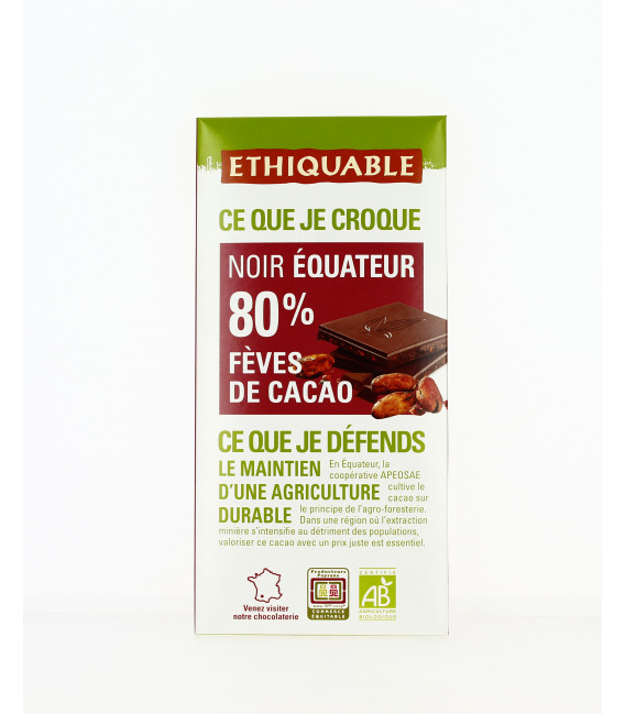 Chocolat Noir Fèves de Cacao bio & équitable