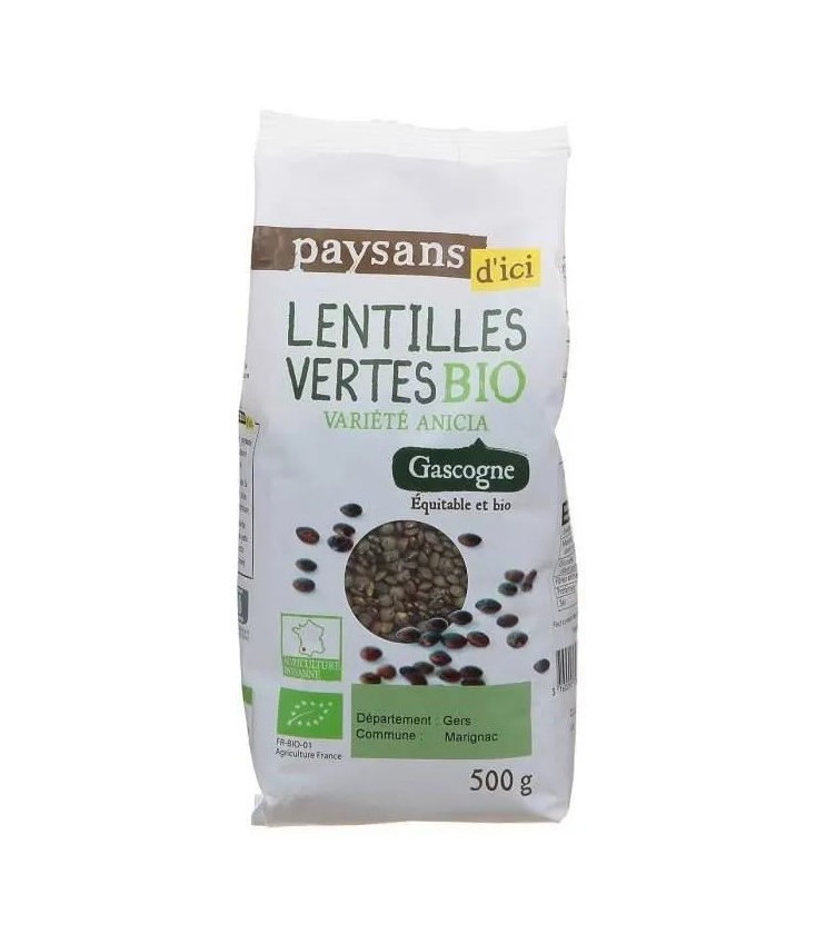 Lentilles vertes Anicia bio & équitable