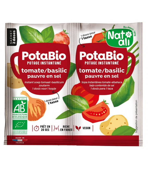 Potage instantané Potabio Tomate Basilic pauvre en sel BIO