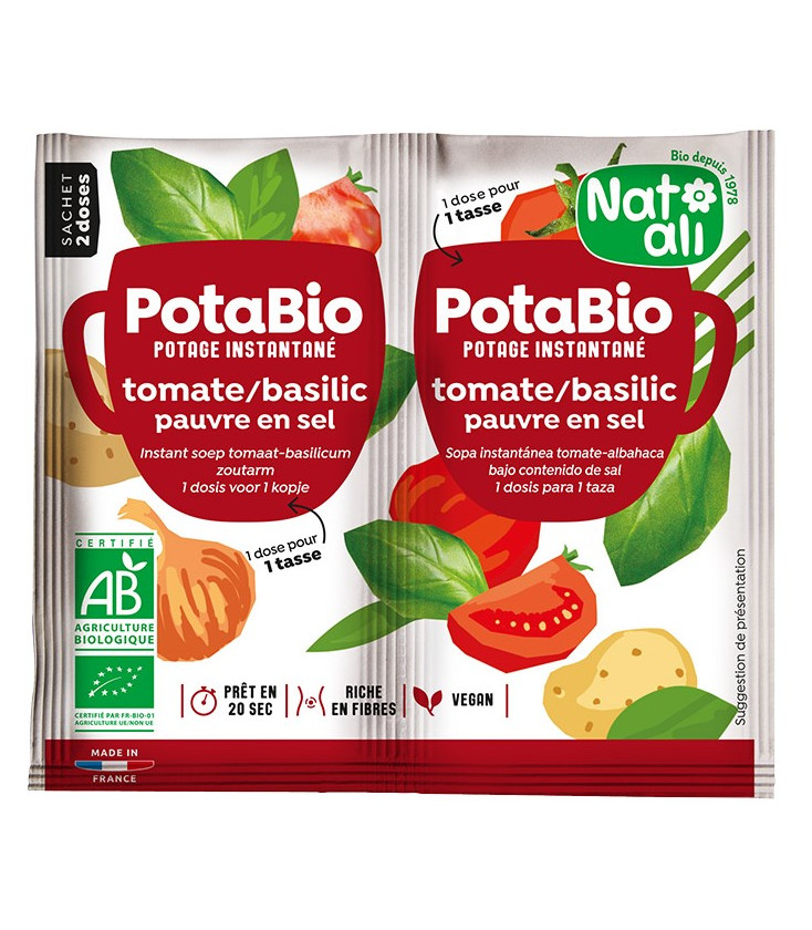 Potage instantané Potabio Tomate Basilic pauvre en sel BIO