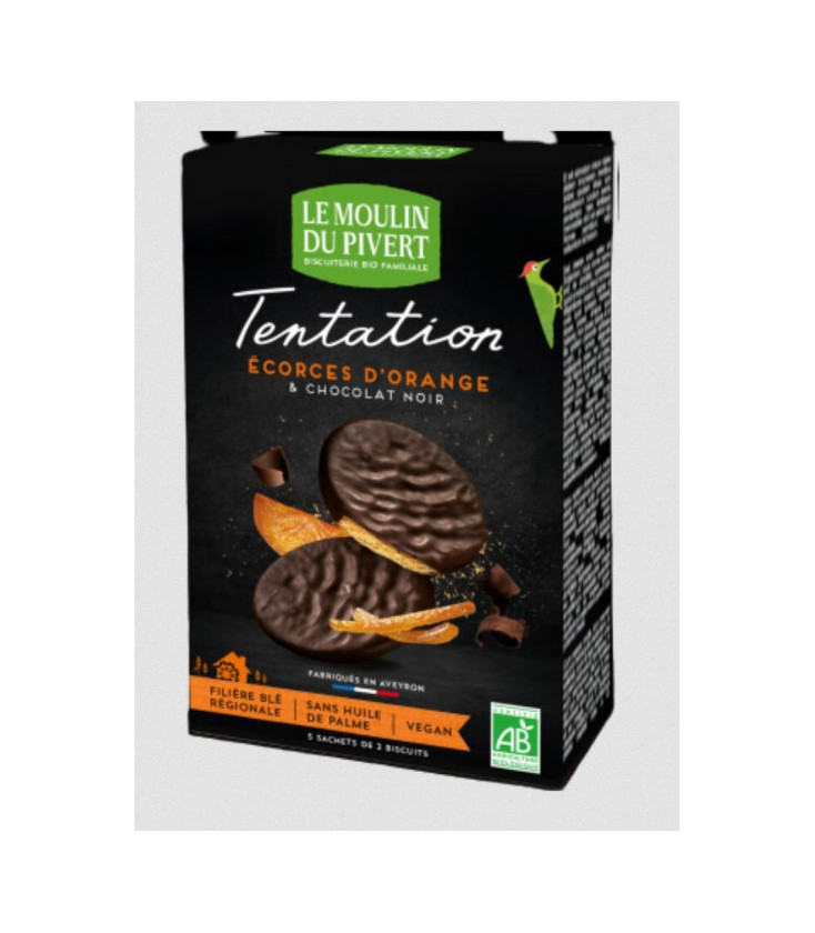 PROMO - Biscuits Tentation au chocolat noir et écorces d'orange Vegan, bio & équitable