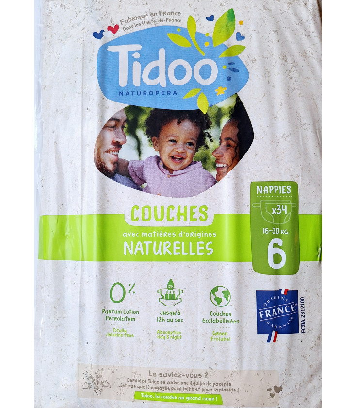 Couches avec matières d'origines naturelles - T1 (2 à 5 kg)