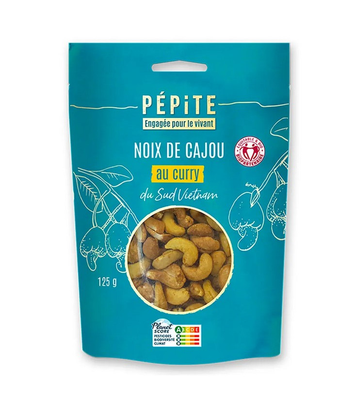 Noix de Cajou au Curry Source de PROTEINES bio et équitable