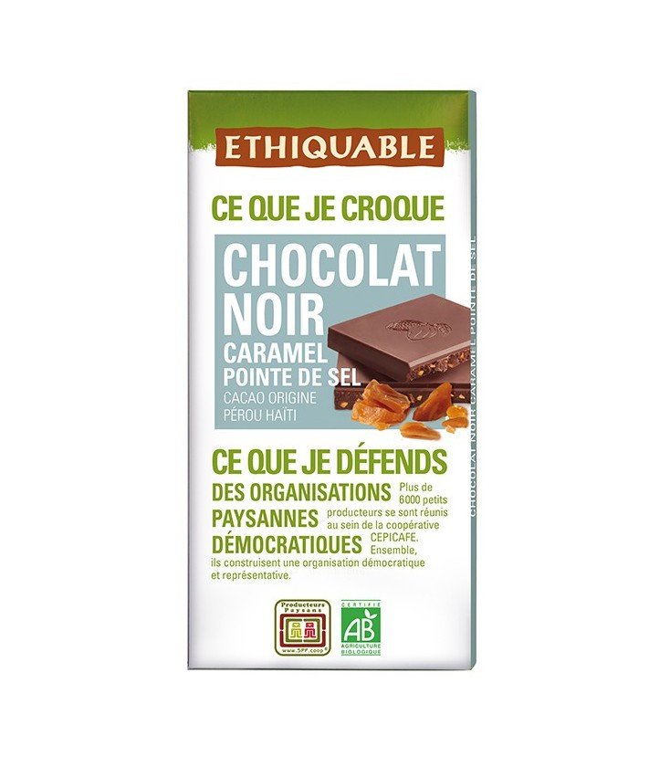 PROMO - Chocolat Noir Caramel Pointe de Sel bio & équitable